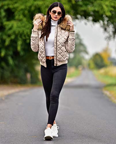 Roiii Women Winter Warm Down Jacket Thick Slim Flash Coat Down Outdoor Hood Parka Short Slim Jacket Black4