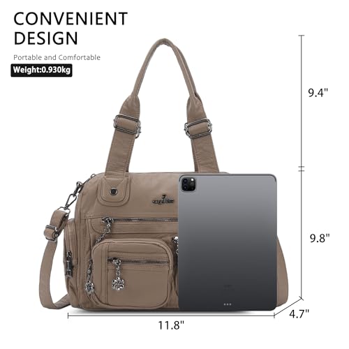 Image of Angel Kiss Large Purses for Women Multi Pocket Hobo Handbag Ladies Tote Satchel Bag Soft Leather Shoulder Bag