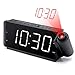 DreamSky Projection Alarm Clock Radio with USB Charging Port and FM Radio, 2 Inches Large Led Number Display with Dimmer, Adjustable Alarm Volume, Snooze, Sleep Timer,12 Hr Display, Plug in Clock.