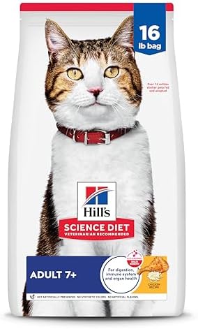 Hill's Science Diet Adult 7+ Dry Cat Food, Chicken, 16 lb. Bag