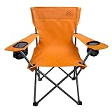 Anytime Chair for Camping, Sports, and The Outdoors w/Carry Bag, Camping Chairs for Adults, Folding Chair for Outside, (by Caddis Sports) (1, Orange)