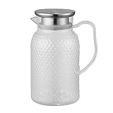 2 Stück 1,8 Liter Acryl Krug mit Deckel und Ausgießer, Wasserkaraffe, Kunststoff-Krug mit Griff, Getränkewasserkrugs, Getränkekaraffe, Transparent Saft Krugs, Kunststoffe für DIY Getränke, Saft, Tee