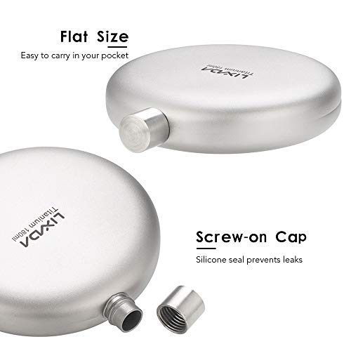 Frasco, Romacci Frasco de titânio à prova de vazamentos de 180 ml Frasco de vinho com álcool de uísq