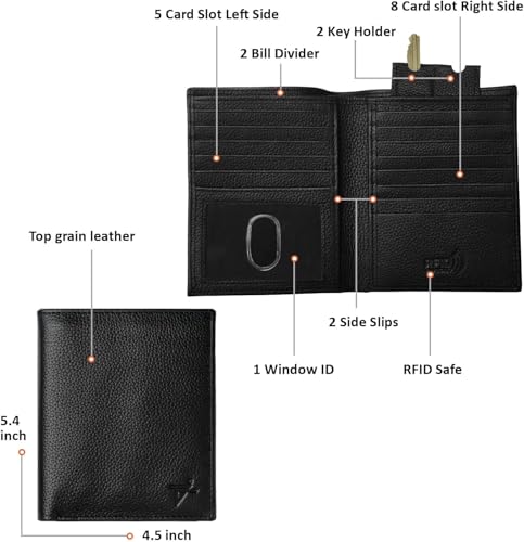 Euro Wallet Rfid Blocking Leather Slim Wallet For Men Hipster Wallet Card Holder Id Card Wallet (Black J5330)2