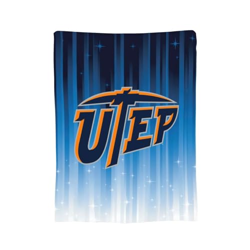 XRPUONG UTEP Miners Fleece Blanket Very Soft Microfiber Flannel Blanket for Couch Warm and Cozy