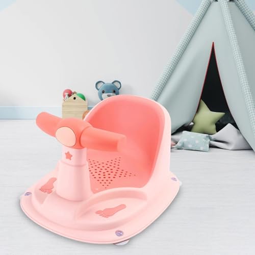 Image of Sevia Suction Cup Bath Seat Bath Tub Seat Anti Slip Bath Chair for Toddler Kids Up, Baby Bath Shower Chair with Backrest Support,Non-Slip Soft Mat,Secure Suction Cups (Pink)