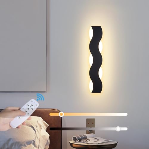 Luz de pared moderno regulable con mando para dormitorio y escaleras