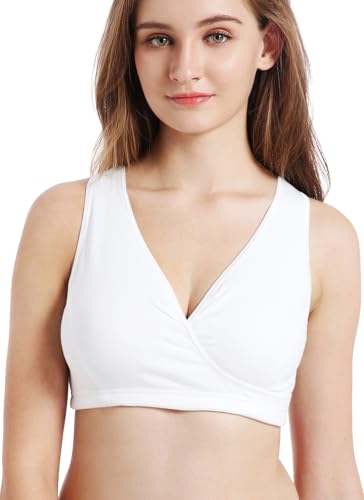 Image of CAKYE 3 Pack Maternity Nursing Sleep Bra Breastfeeding Cotton Bralette