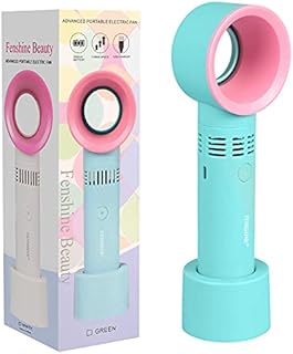 fenshine Portable USB Rechargeable Mini Fan Eyelash Fan Dryer Bladeless Handheld Fan for Eyelash Extension, Air Conditioning Blower for Essential Eyelash Extension Supplies (blue)