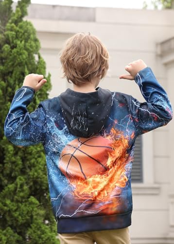 Image of Lovekider Boys Hoodies Sweatshirt Cool 3D Print Pullover with Big Pocket for Kids Fashion Warm Winter 6-16 Years
