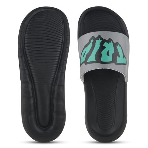 Image of PERY-PAO Sliders Mens White, Black, Grey, Sky blue Design Toxic, Spider, Dope, Panda Printed Flip Flop & Slippers