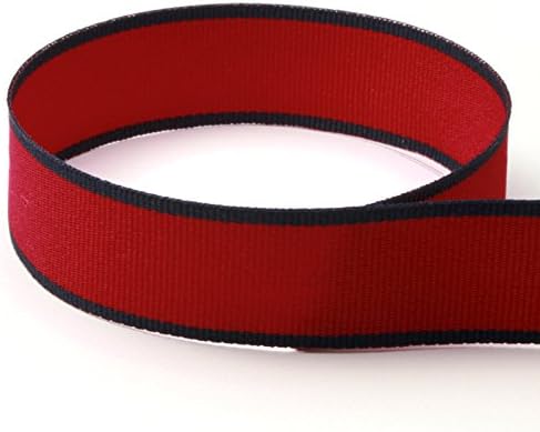USA Made 7/8" Polo Striped Grosgrain Ribbon in a Red and Navy Striped Pattern - 100 Yards