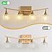 21 Inch Brass Bathroom Light Fixtures, Small Gold 4-Light Modern Vanity Light Over Mirrors, Wall Mount Sconces with Cube Ribbed Glass Shades, G9 Sockets, Gold Color, LED Bulbs Tools Included(Pack 1)