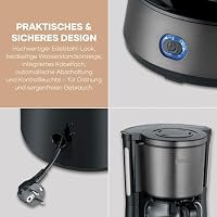 Severin Kaffeemaschine, Kaffeeautomat mit Glaskanne, Durchbrühdeckel und Tropfstopp, Schwenkfilter, Abschaltautomatik, integriertes Kabelfach 1,25 L Füllmenge, 1000 Watt, dark inox, KA 9340 – Ansicht 5