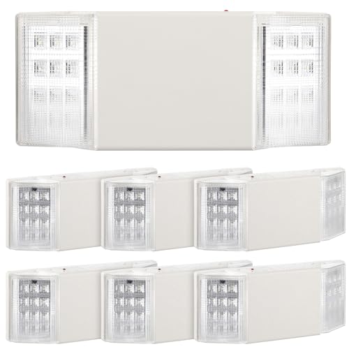 Image of Baquler 8 Pack LED Emergency Lights for Business with Battery Backup, Commercial LED Emergency Square Lighting Wall Mount, Ac 120 /277V, Hard Wired, Fire Resistant, Ul Certified