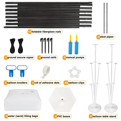 RUBFAC Balloon Arch Kit with Base, Adjustable Balloon Arch Stand with Water Fillable Base, Table Stand, Balloon Clips, Pump for Gradution Wedding Birthday Party Supplie 9FT Tall & 10Ft Wide by rubfac - Image 2
