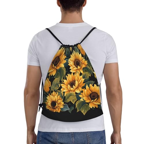 Drawstring Bag Lightweight Small Gym Bag for Women Sunflower Soccer Backpack for Sports Travel2