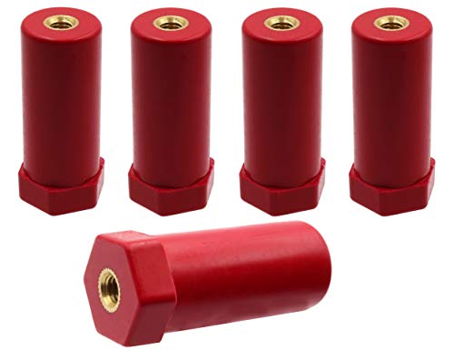 LBY 5pcs JYZ Insulation Column, SB-20 × 50mm Polyester Standoff Insulators, High-Strength Busbar Insulator Supporter, Resin(Red)