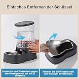 Gardner Pet Futterautomat Katze, 3.85L Wasserspender Hund mit Edelstahlschüssel, Ohne Strom, BPA Frei, Gravitation Wasserspender Katzen, für Mittlere/groß Haustiere (Grau)