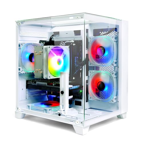 LXZ Gaming PC Desktop, I7-12700F, 2.1GHz, GeForce RTX 4060 8GB, 32GB DDR4 RAM, 1TB NVME SSD, for Advanced Gaming, Video Editing, and Work, White