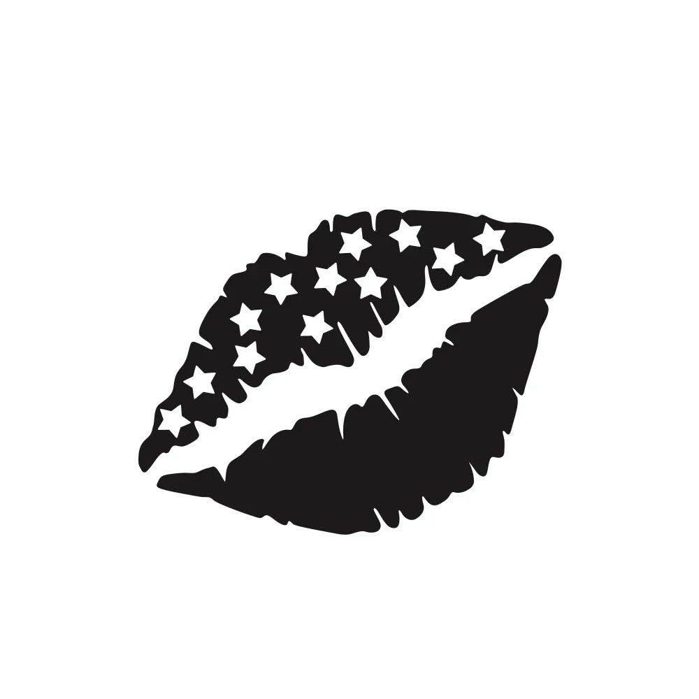 Car Side Sticker Pickup Graphics Lip Kiss Decal(Matt Black,40X26CM)