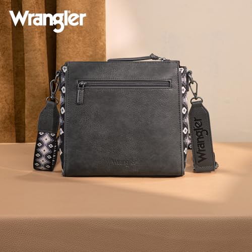 Image of Wrangler Aztec Crossbody Purse Medium Shoulder Bags for Women Western Handbag with Guitar Strap