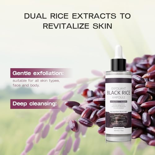 Image of Peel Shot Glow Black Rice Exfoliant Peeling Ampoule, Soft Exfoliating Brightening Serum, Face and Body Scrub, Facial Exfoliator, Deep Hydration, 80ml