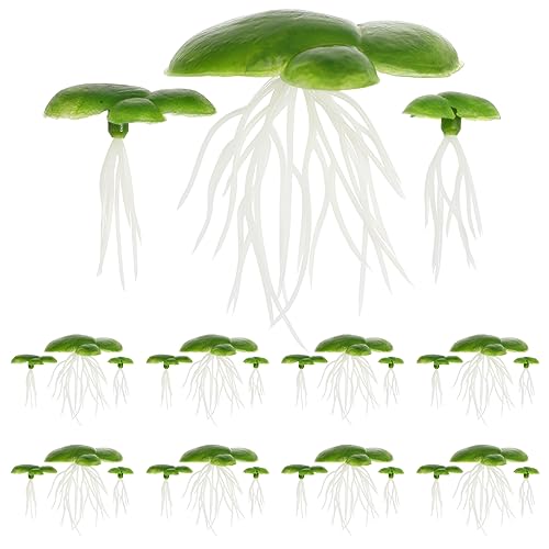 Milisten 2 Plantas Artificiales De Lenteja De Agua Flotantes para Acuarios Lenteja De Agua Gigante para Peceras Plantas Acuáticas Pequeñas Falsas Plantas para Peceras Pato para