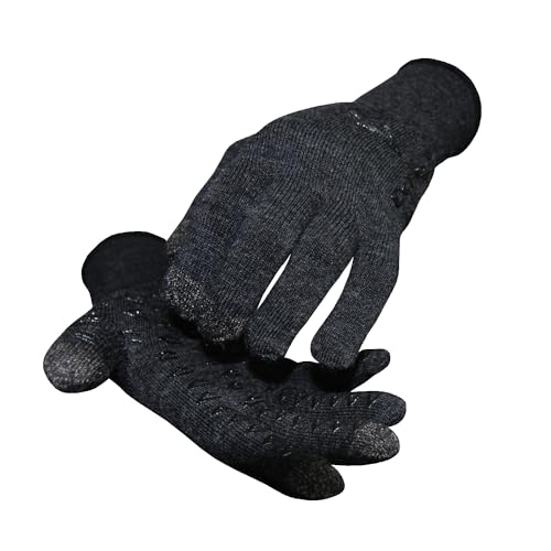 DeFeet - Duraglove - Athletic Sports Gloves, Cycling, Hiking and Running Gloves - Charcoal Wool w/Black Grippies.