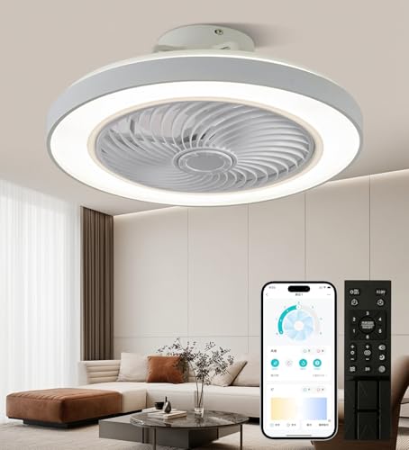 XINGMU LED�V�[�����O�t�@�����C�g�Ɩ������p�Ɩ���� �V�� ���a50CM �ő�3900LM ���F���� �V�[�����O�t�@�� ���� 6�K�i���� �É� ���^ �T�[�L�����C�g ���S ���S �Ɩ���� APP���u���� �����R���t�� �u�� �b�N �z���C�g