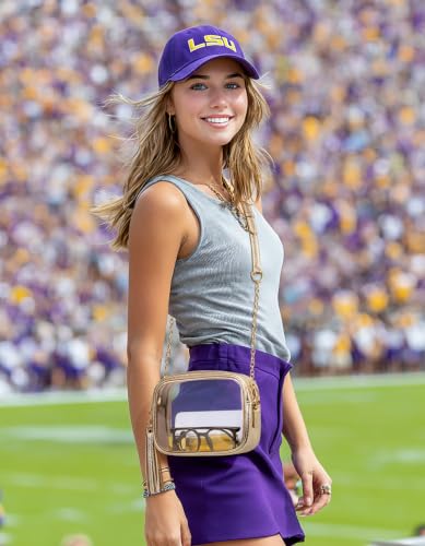 Image of Yarnic Clear Bag Stadium Approved, PVC Transparent Crossbody Purse Small Clear Crossbody Bag with Adjustable Shoulder Strap
