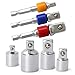 Produktbild Hi-Spec 7-teiliger Steckschlüsseladapter- und Reduzierersatz für Bohrmaschinen und Ratschenschlüssel. 1/4, 3/8, 1/2" Buchsenleisten & Sechskantschaftverlängerungen für Autos, Fahrzeuge & Heimwerker