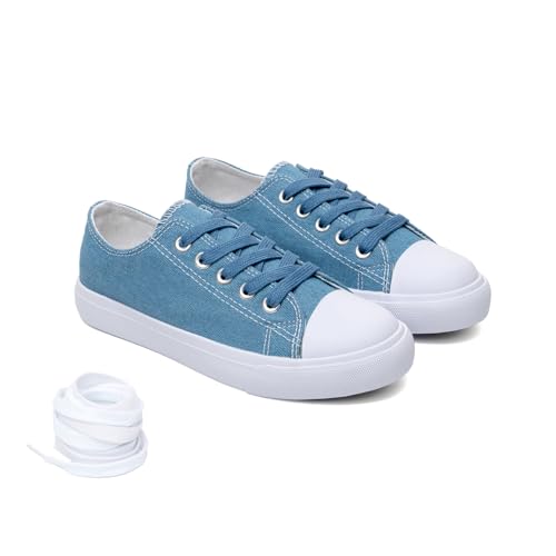 For Girls And Boys, Low Top Lace-up Shoes For Little Kids (light Denim, 1)