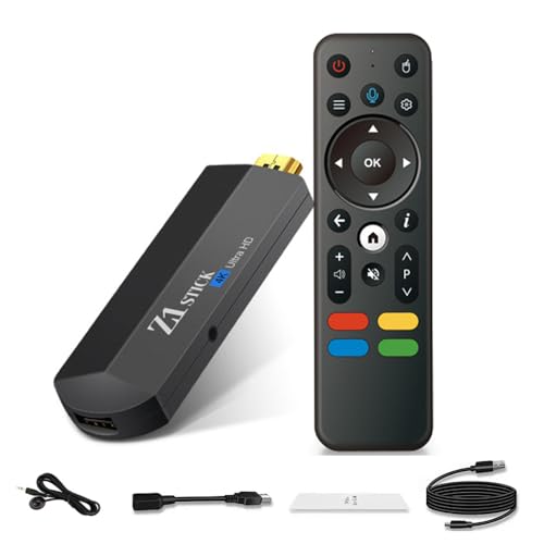 Android TV Stick 4K 16GB WiFi5 2.4G/5.8Ghz BT5.0 Control de Voz Smart TV Stick Home Player (Z1)