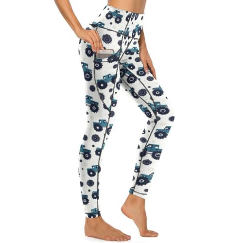 Pantalon de yoga avec poches noir imprimé pour femme