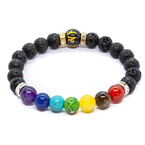 Preisvergleich Produktbild Wiccan Star Natur Chakra Armband mit schmuckschatulle & bedeutung Karte