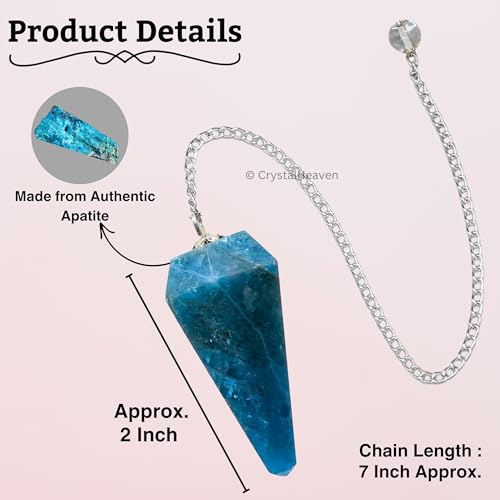 Image of Apatite Pendulum Dowsing Tool - Natural Crystal Pendulum for Spiritual Guidance - Premium Dowser Pendulum for Accurate Divination and Energy Healing - Perfect for Energy Healing and Chakra Balancing - Handcrafted with Precision and Elegance