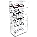 Ikee Design 5-Level Mirrored Back Acrylic Display Case, Collection Display Case for Mini Funko Pop Figures, Acrylic Eyewear Sunglasses Rack, Freestanding or Wall-Mounted, Clear Color