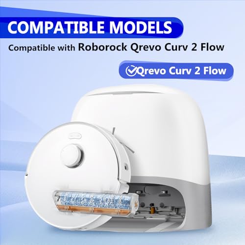 Image of 27 Pcs Qrevo Curv 2 Replacement Accessories Compatible with Qrevo Curv 2 Flow Robot Vacuum, 1 Set Mainbrush, 1 Roller Mop, 6 Scent Tablets, 4 HEPA Filters, 6 Dust Bags, 6 Side Brushes