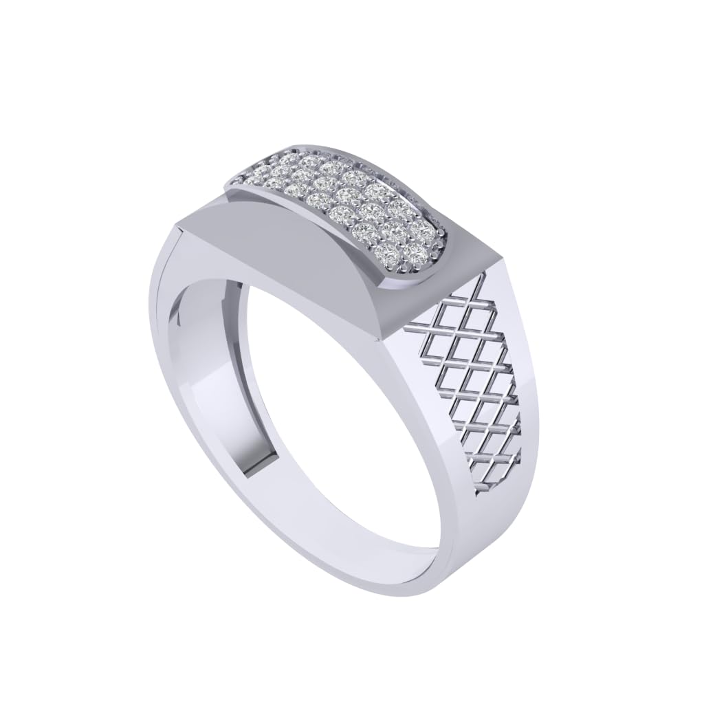 Pure 925 Sterling Silver Modern Designer Band Ring | Gold, Rhodium, Rose Gold Plating Options | Diamond Ring Gift for Men and Boys | Model RSM00046-picture-41