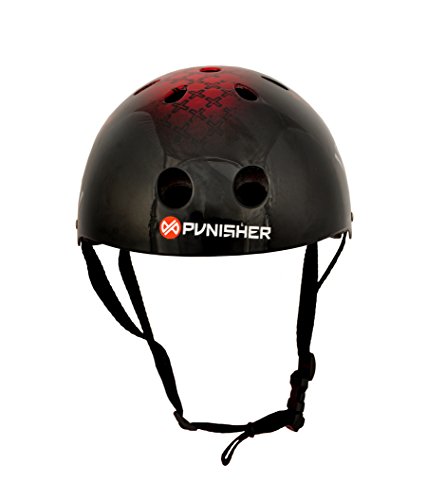 Punisher Skateboards Ranger 11 Vent Multi Sport Skateboard and BMX Helmet Youth Size Medium Includes Extra Helmet Pads, black 5-8 Year Teen (9213) - Thumbnail 7