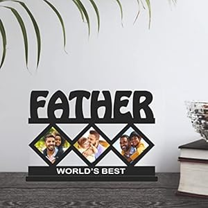 GIFT JAIPUR Father Personalised Wooden Photo Table Top 11 X 8 in – Birthday Fathers Day Retirement Sorry Gift for your…