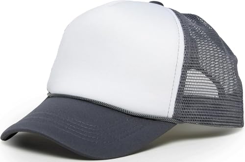 Image of Funky Junque Blank Mesh Foam Lightweight Snapback Trucker Hat | Lightweight Foam Trucker Hat with Breathable Mesh Back, Golf Beach and Street Style, Trendy Trucker Hats for Men