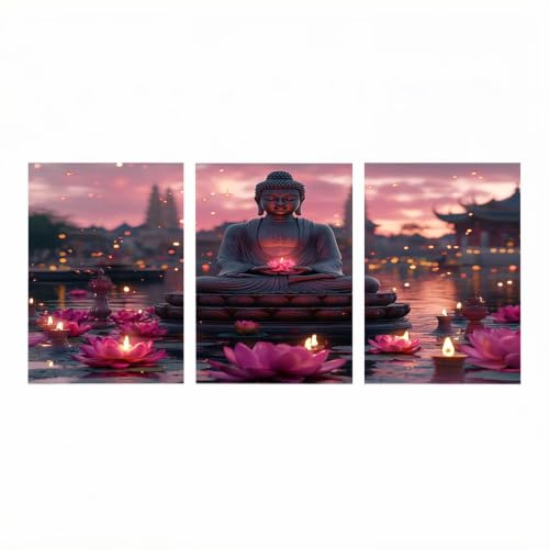 Peinture Numero Adulte Paysage Zen : Évadez-vous avec ce lot de 3 diamond painting