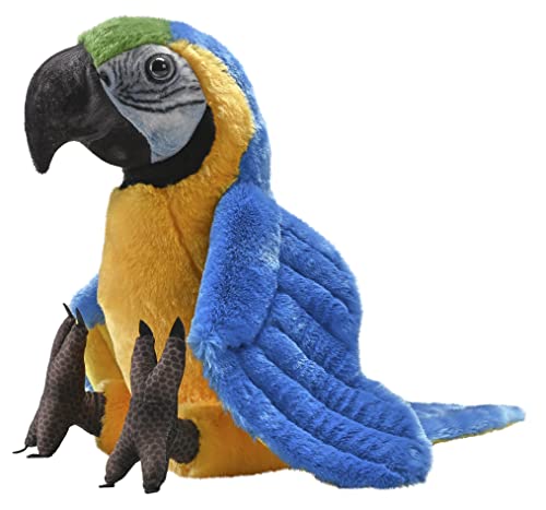 Wild Republic Artist Collection, Blue and Yellow Macaw, Gift for Kids 15 inches, Plush Toy, Fill is Spun Recycled Water Bottles