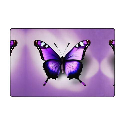 Tapis violet papillon super doux anti-froid pour chambre - 2