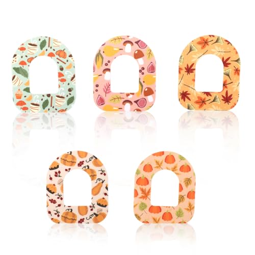 25pcs Adhesive Patches for Omnipod 5, Waterproof and Breathable Overpatches Non-Woven Fabrics Pre-Cut Sweat-Proof CGM Sensor Covers(Thanksgiving Style 2)