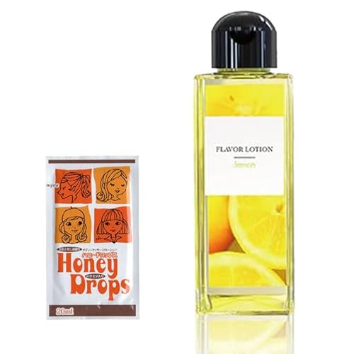 【HONEY DROPS 20? セット】国内素材で、水のように『超さらさら』な女性のためのフレバーローション │ FLAVOR LOTION 180ml │ フルーティーな味と香りで新感覚 │【正規 −GOD HAND− ステッカー貼付】 (lemon)