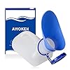 AWOKEN Unisex Potty Urinals for Car, Urine Bottles for Men and Women, Portable Pee Bottle, With a Lid and Funnel, Leakproof Toilet Urinals for Car,travel Camping,Blue and White,24*10cm(9*4 inches)