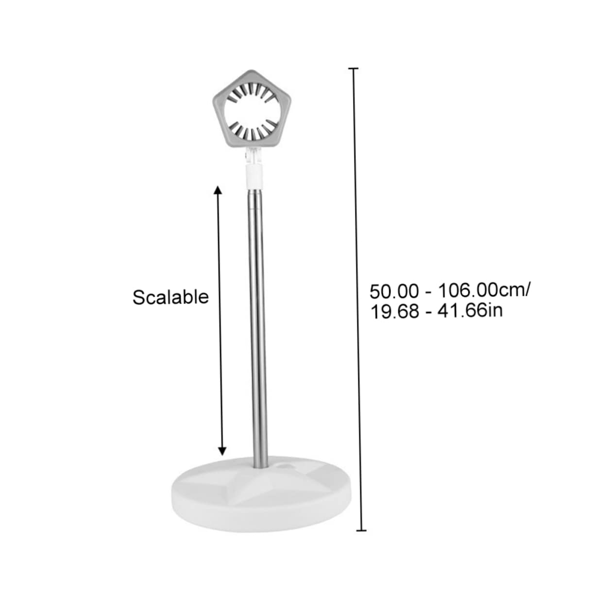 Föhnhalter aus Edelstahl mit Stabiler Basis und Verstellbarem Bereich 50-106cm Weißer Haartrocknerständer für Zuhause und Haustierbesitzer Freihändige Nutzung Garantiert